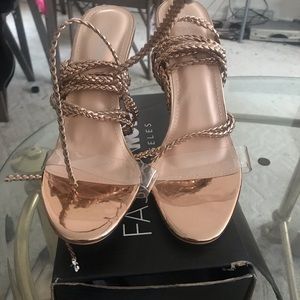 Tie up Heels/ Rose Gold